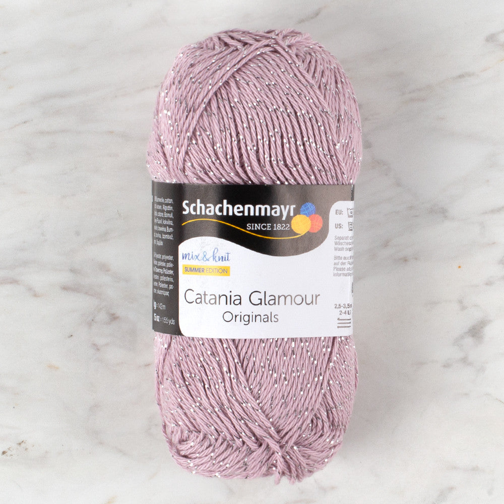 Smc Catania Glamour 50 gr Gümüş Simli Pudra Pembe El Örgü İpi -00145